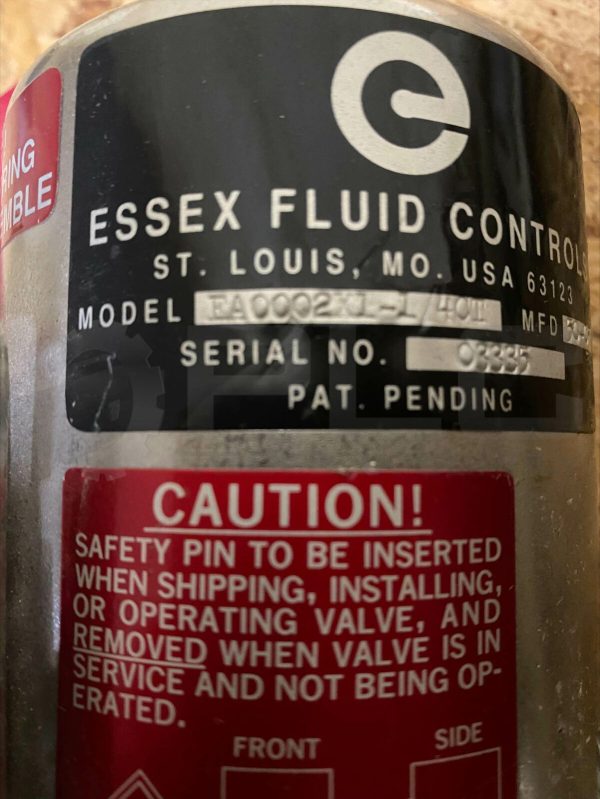 NEW ESSEX FLUID CONTROLS EA0002X1-1/4CT FIRE SAFE VALVE - Image 11