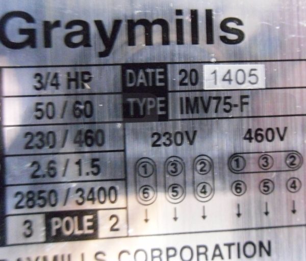 NEW GRAYMILLS IMV75-F IMMERSION COOLENT PUMP *READ* - Image 9