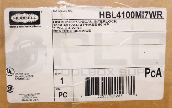 NEW HUBBELL HBL4100MI7WR CIRCUIT-LOCK 100A 480V 3PH 50HP 3 POLE 4 WIRE - Image 9