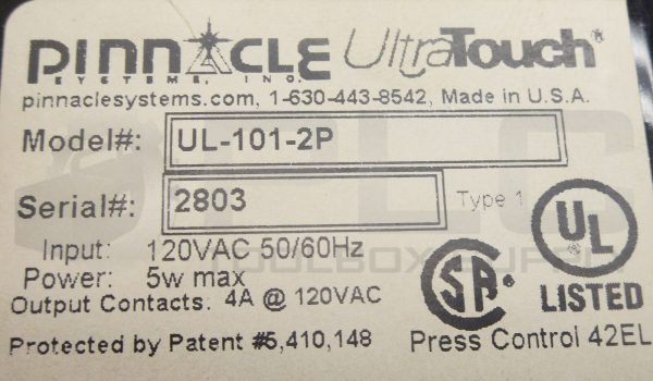 NEW PINNACLE UL-101-2P ULTRA TOUCH 120VAC 50/60HZ 5W MAX 4A @ 120VAC NSMP - Image 6