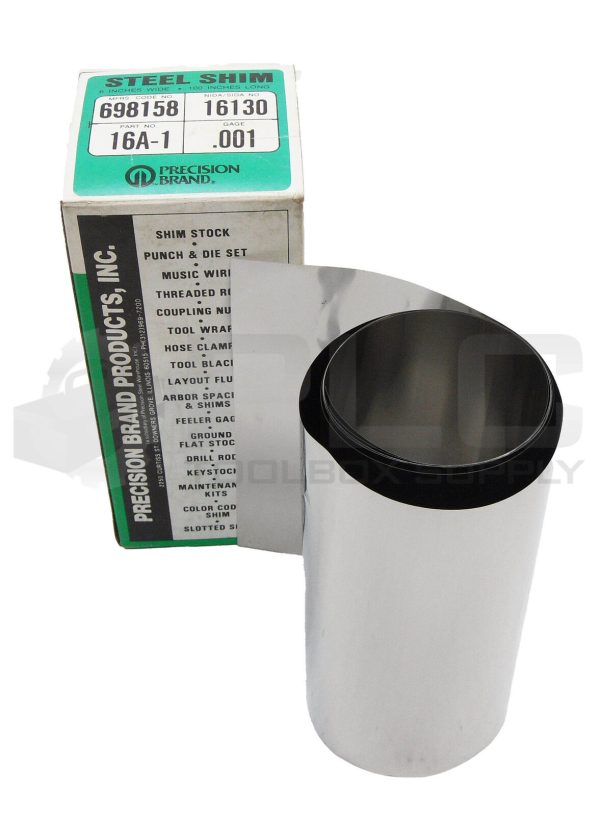 NEW PRECISION BRAND 16A-1 STEEL SHIM 6"W 100"L .001 GAGE 16130
