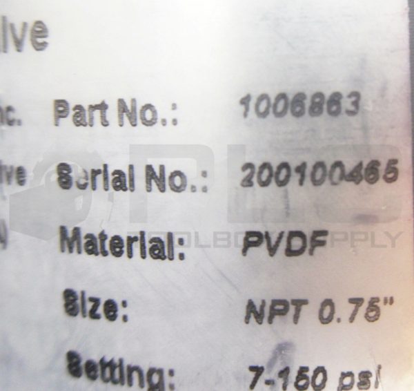 NEW PROMINENT FLUID COCNTROLS 1006863 PRESSURE RELIEF VALVE SIZE:NPT 0.75" - Image 10