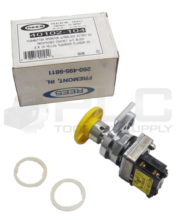 NEW REES 40102-104 PUSHBUTTON OPERATOR W/ 50703N0-NC CONTACT BLOCK 600A 15VAC