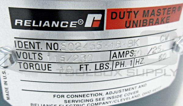 NEW RELIANCE 602455-18-BK DUTY MASTER UNIBRAKE, TORQUE: 10 FT.LBS., 602455-18BK - Image 5
