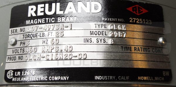 NEW REULAND 0LGM-G16N20-00 MAGNETIC BRAKE 3PH 60HZ 460V .40A 29B7 - Image 6