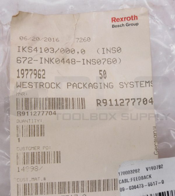 NEW REXROTH IKS4103 SERVO ENCODER CABLE, 21.00M  1977962 - Image 7