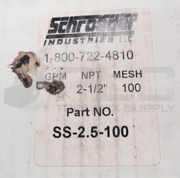 NEW SCHROEDER SS-2.5-100 SUCTION STRAINER 75GPM 2-1/2"NPT 100 MESH - Image 6