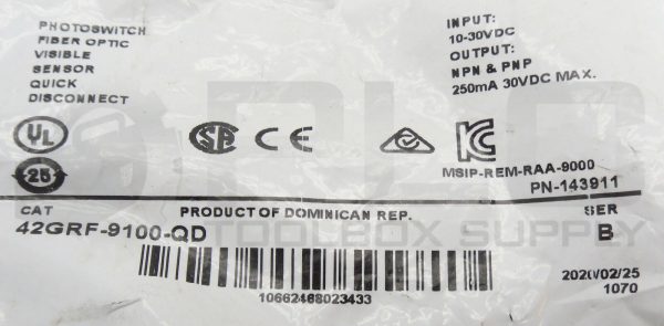 NEW ALLEN BRADLEY 42GRF-9100-QD /B FIBER OPTIC SENSOR 10-30VDC - Image 8
