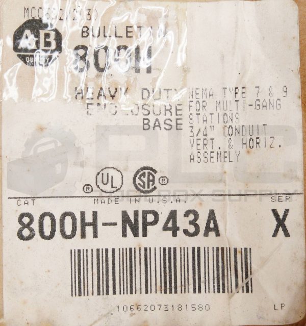 NEW ALLEN BRADLEY 800H-NP43A SER X HEAVY DUTY ENCLOSURE BASE 3/4" CONDUIT - Image 9