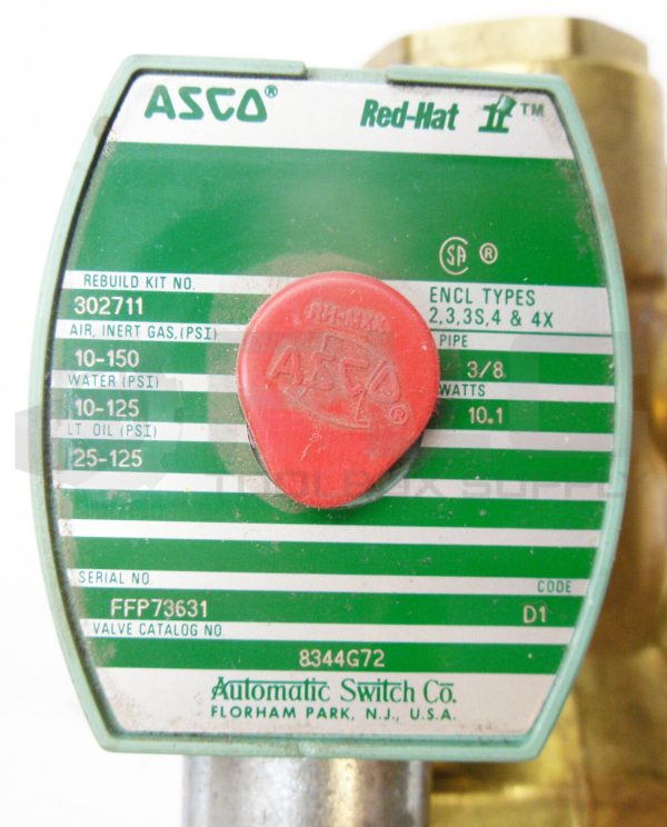 NEW ASCO RED HAT II 8344G72 SOLENOID VALVE 120/60 11/50 20857 *READ* - Image 6