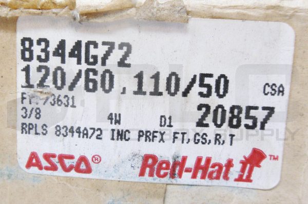 NEW ASCO RED HAT II 8344G72 SOLENOID VALVE 120/60 11/50 20857 *READ* - Image 8