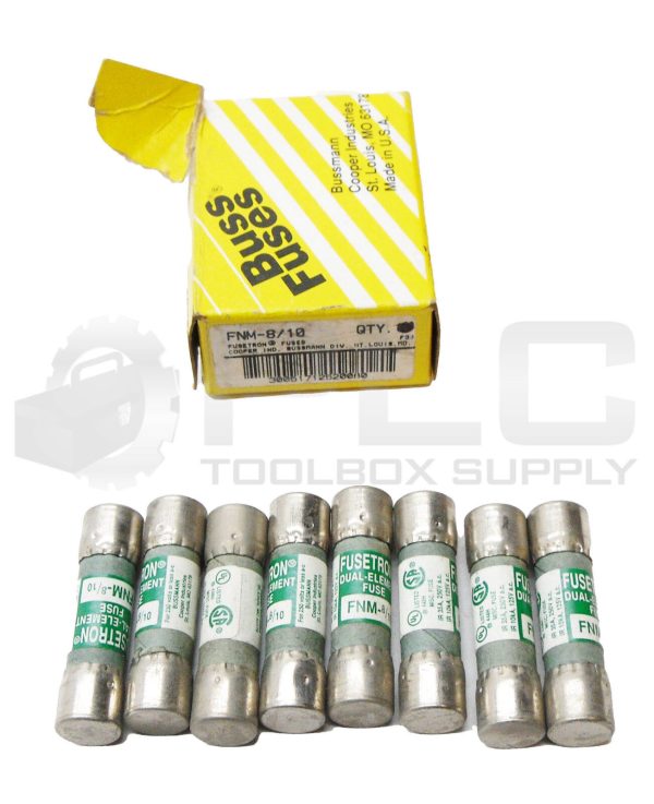 NEW BOX OF 8 BUSSMAN FNM-8/10 DUAL ELEMENT FUSE 35A 250VAC