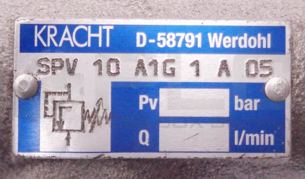 NEW KRACHT SPV 10 A1G 1 A 05 PRESSURE RELIEF VALVE, D-58791 *READ DESC* - Image 6