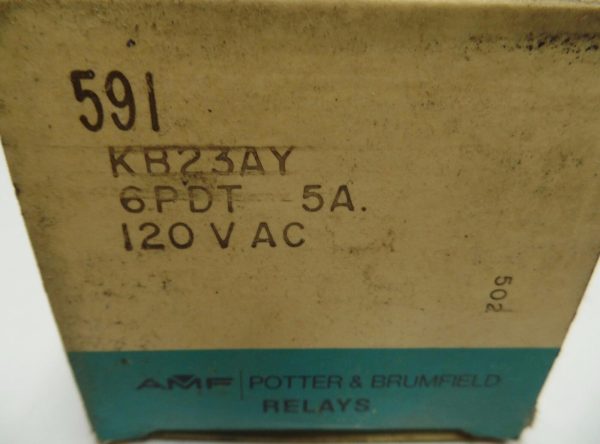 NEW POTTER AND BRUMFIELD 591 KB23AY 6PDT 5 A 120 V P & B - Image 3