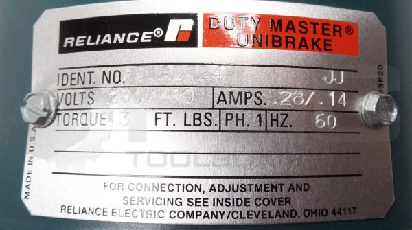 NEW RELIANCE F51A0324M DUTY MASTER UNIBRAKE 1PH 230/460V .28/.14A 3FT/LBS 60HZ - Image 6