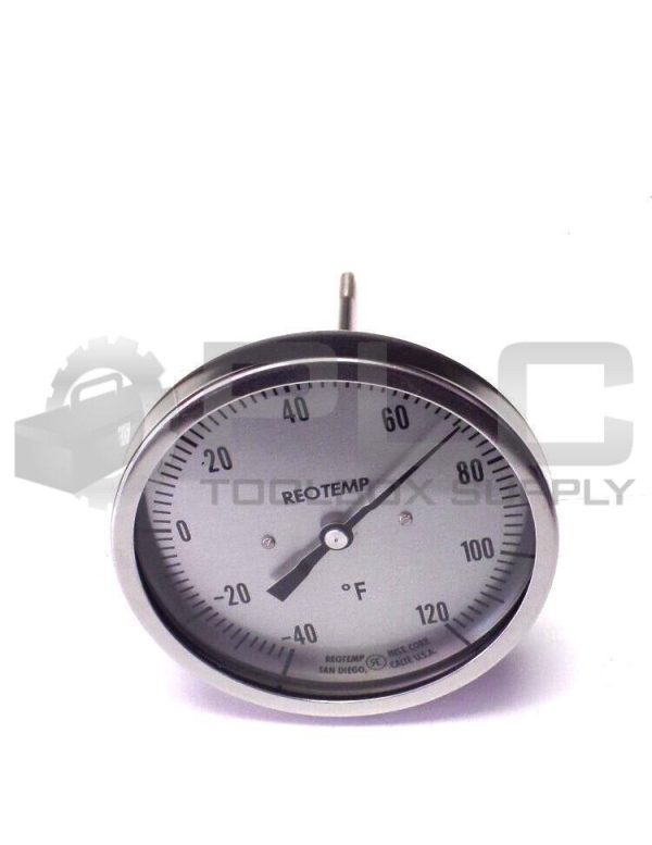 NEW REOTEMP MODEL B BIMETAL THERMOMETER 5" BACK -40/120F - Image 3