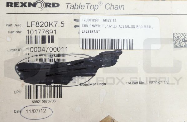 NEW REXNORD 10177691 TABLE TOP CHAIN APPROX 119" LF820K7.5 - Image 5