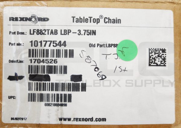 NEW REXNORD LF882TAB TABLETOP CHAIN LBP-3.75IN APPROX 5' - Image 7