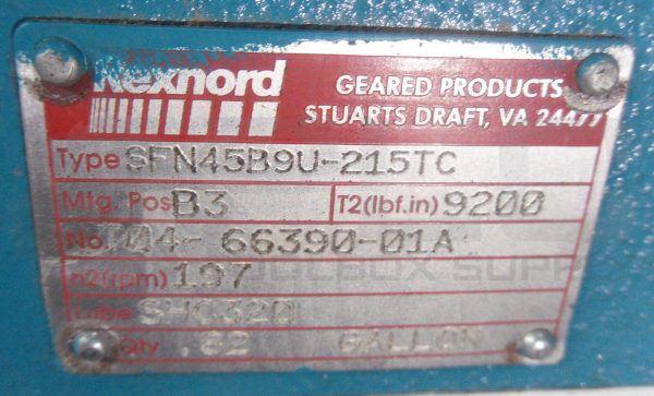 NEW REXNORD SFN45B9U-215TC GEAR REDUCER - Image 7