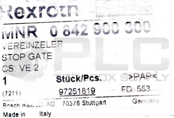 NEW REXROTH MNR 0 842 900 300 VEREINZELER STOP GATE - Image 4