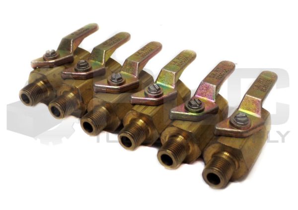 LOT OF 6 NEW MINI BALL VALVE 1/8" MALE TO 1/8" FEMALE BRASS