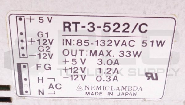 NEMIC-LAMBDA RT-3-522/C POWER SUPPLY 85-132VAC 51W - Image 5