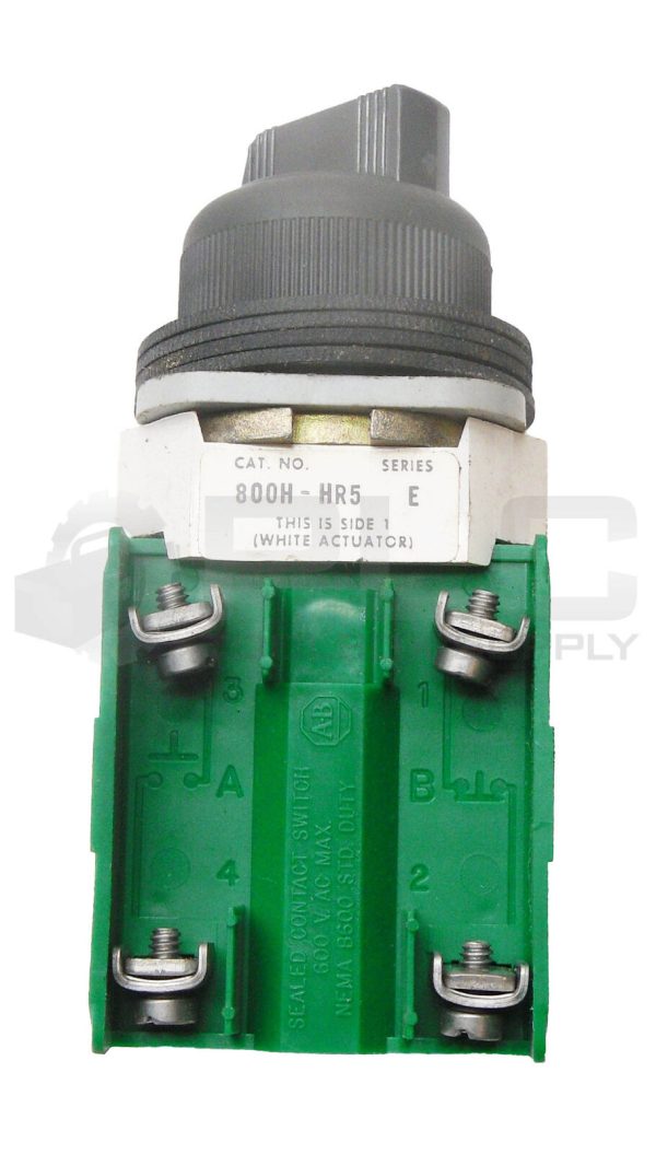 NEW ALLEN BRADLEY 800H-HR5 SER E SELECTOR SWITCH W/800T-XAP SER E CONTACT BLOCK