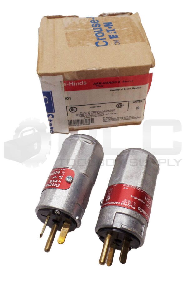 NEW BOX OF 2 CROUSE HINDS ENP5201 HAZARDOUS LOCATION PLUG 20A 125VAC