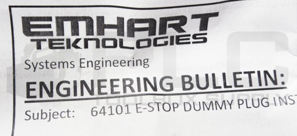 NEW EMHART TEKNOLOGIES 64101 E-STOP DUMMY PLUG - Image 6