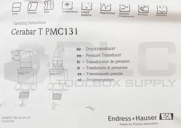 NEW ENDRESS+HAUSER CERABAR T PMC131-C22F1Q4R PRESSURE TRANSDUCER 52001356 - Image 12