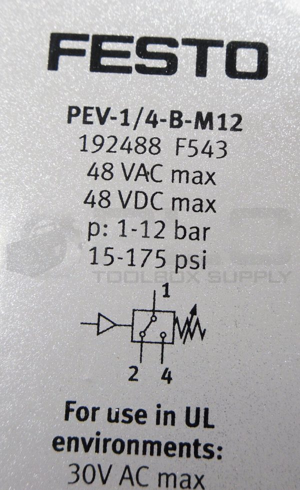 NEW FESTO PEV-1/4-B-M12 PRESSURE SWITCH 48V AC/DC 1-12BR 15-175PSI - Image 6