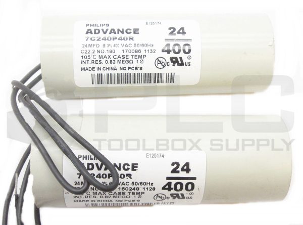 NEW LOT OF 2 PHILIPS 7C240P40R ADVANCE CAPACITOR 400VAC 50/60Hz E125174 *READ* - Image 3
