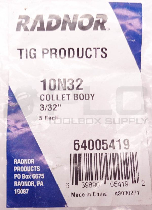 NEW LOT OF 20 RADNOR 10N32 TIG COLLET BODY 3/32" 64005419 - Image 5