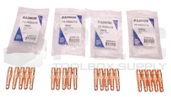 NEW LOT OF 20 RADNOR 10N32 TIG COLLET BODY 3/32" 64005419