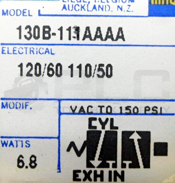 NEW MAC 130B-113AAAA SOLENOID VALVE, 120/60 110/50, 6.8 WATT - Image 4