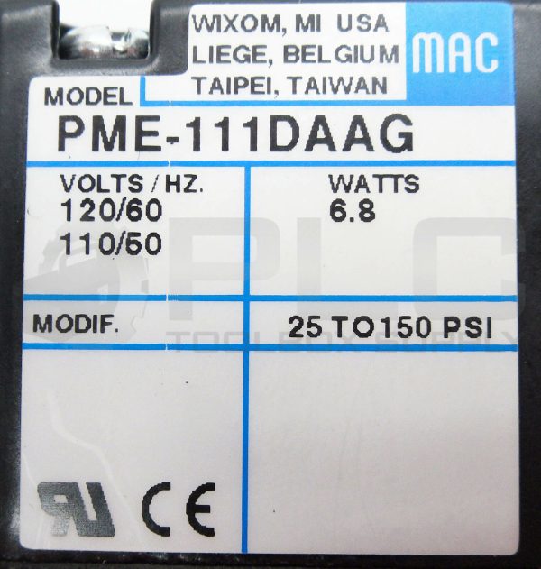 NEW MAC 6223C-000-PM-111DA SOLENOID VALVE W/ PME-111DAAG 120/60 110/50 - Image 6