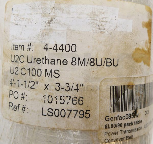 NEW POWER TRANSMISSION U2C100MS WHITE URETHANE CONVEYOR BELT 4'-1-1/2" x 3-3/4" - Image 5