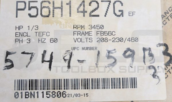 NEW RELIANCE ELECTRIC P56H1427G AC MOTOR 208-230/460V 60HZ 3450RPM FB56C FRAME - Image 7