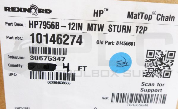 NEW REXNORD HP7956B MATTOP CHAIN 12" APPROX 4FT 10146274 81450661 - Image 7