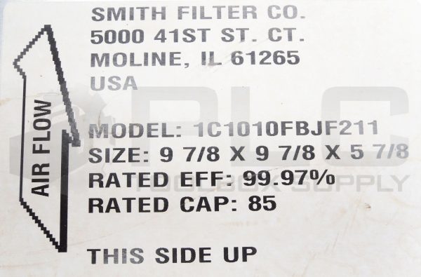 NEW SMITH FILTER CO. 1C1010FBJF211 FILTER 9 7/8" x 97/8" x 5 7/8" 99.97% *READ* - Image 5