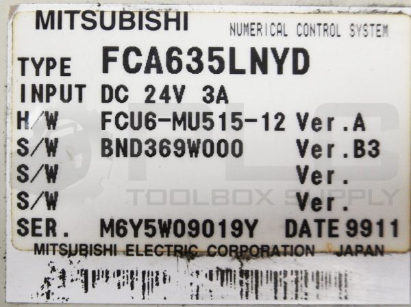 MITSUBISHI FCA635LNYD NUMERICAL CONTROL SYSTEM W/ LCD DISPLAY & CONNECTORS - Image 12