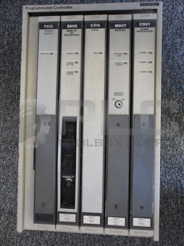 MODICON P1-984A-832 SLOT RACK WITH P930 S908 C916 M907 C921