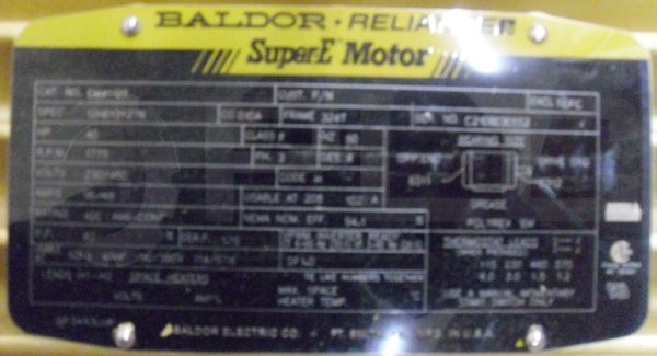NEW BALDOR EM4110T SUPER E MOTOR SPEC 12H013Y276 FRAME 324T HP 40 RPM 1775 - Image 7