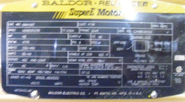 NEW BALDOR EM4110T SUPER E MOTOR SPEC 12H013Y276 FRAME 324T HP 40 RPM 1775 - Image 8