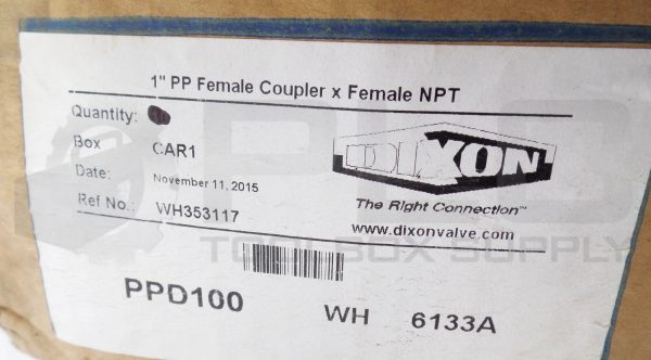 NEW BOX OF 9 DIXON PPD100 1" PP FEMALE COUPLER X FEMALE NPT *READ* - Image 7