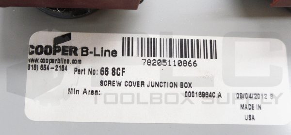 NEW COOPER B-LINE 66 SCF SCREW COVER FOR JUNCTION BOX *READ* - Image 5