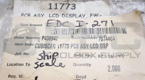 NEW CUBISCAN 11773 PCB ASSEMBLY LCD DISPLAY M204-1A3 - Image 6