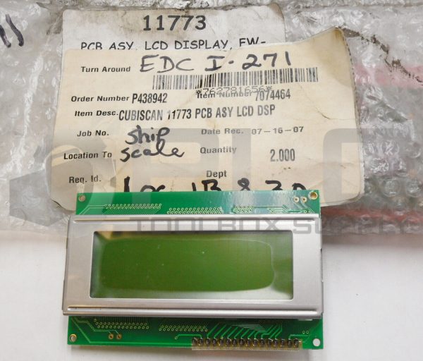 NEW CUBISCAN 11773 PCB ASSEMBLY LCD DISPLAY M204-1A3