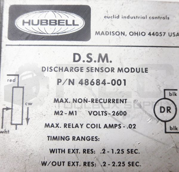 NEW HUBBELL 48684-001 DISCHARGE SENSOR MODULE 2600V .02A .2-1.25SEC *READ* - Image 6