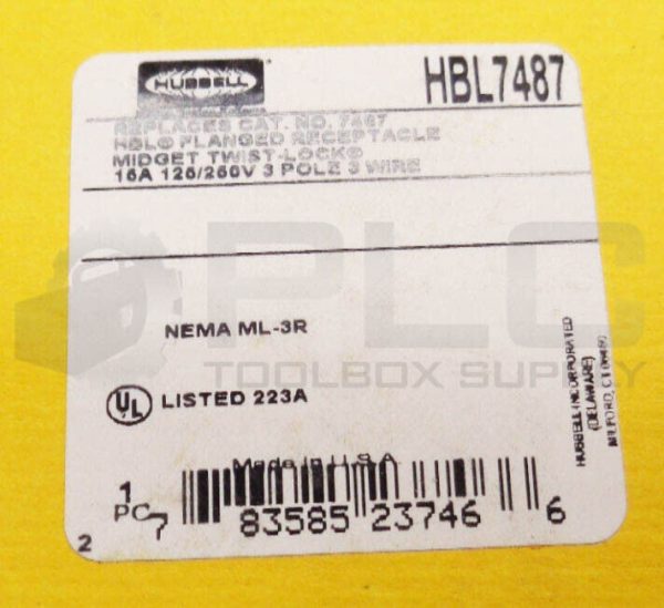 NEW HUBBELL HBL7487 FLANGED RECEPTACLE 15A 125/250V 3P 3 WIRE 7487 - Image 5